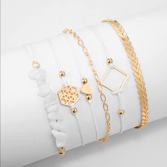 Stone and square bracelet set - Picture 3 of 5